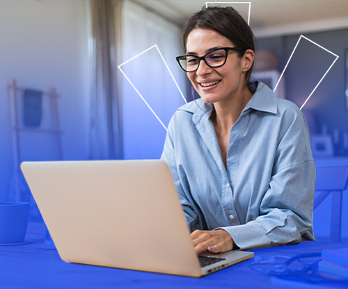 Man using phone and laptop